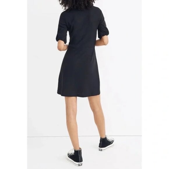 Black Madewell Cross Front Button Mini Dress, Size S, Style #AF247 - Picture 5 of 10
